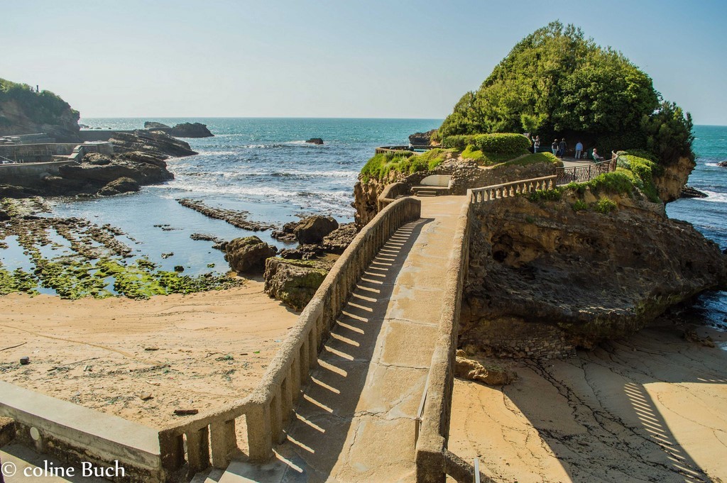 Rocher, Basta, passerelle, Biarritz, mur, soleil, tourisme, port, Coline Buch, Sud/Ouest, Océan, pyrénées,  Pyrénées Atlantiques, 64, guide photo