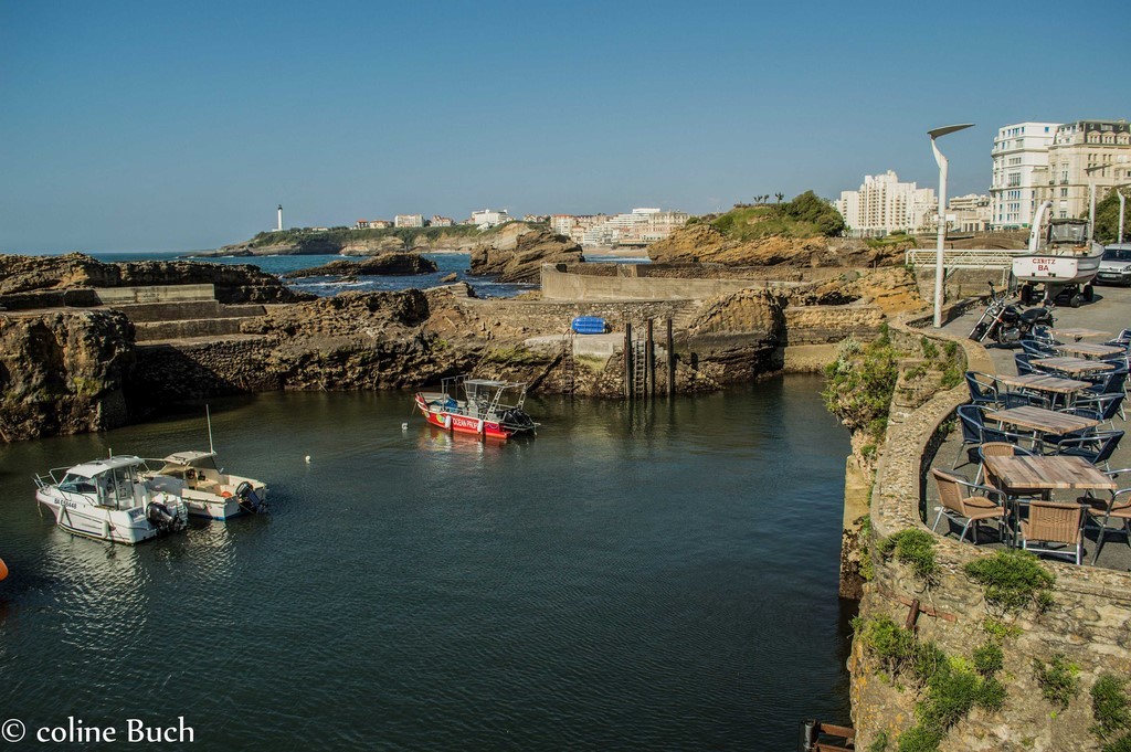 Digue, immeubles, phare, Biarritz, soleil, tourisme, port, Coline Buch, Sud/Ouest, Océan, pyrénées