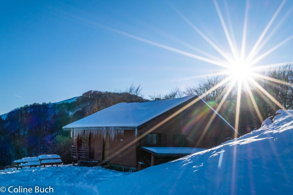Soleil, Chalet, Iraty, neige, montagne, Pyrénées, nature, Larrau, Coline Buch