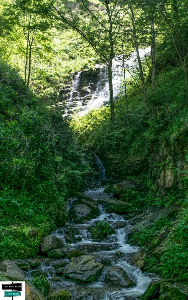 Début de parcours, randonnée, cascade, chute d'eau, arbres, Holzarté, passerelle, Pyrénées, pays Basque, 64, Aquitaine, la Soule